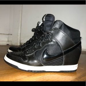 Nike black wedge sneakers